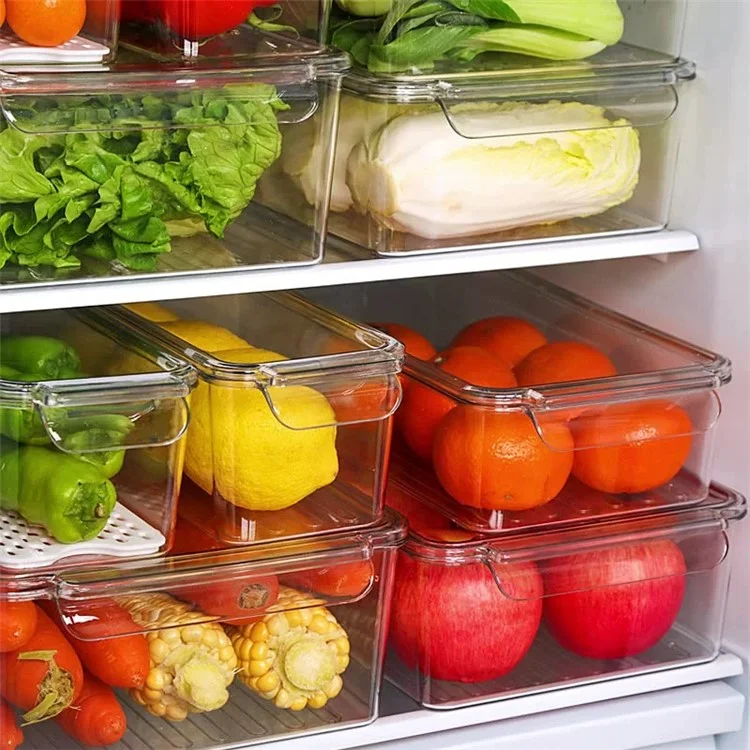 Boîte de rangement hermétique pour fruits TY-9067 pour réfrigérateur avec couvercles, organisateur de réfrigérateur (sans BPA, PAS D'APPROBATION DE LA FDA)