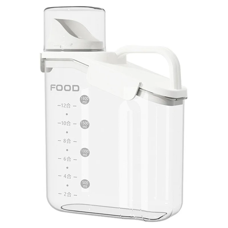 TY-29003 Sealed Transparent Food Storage Box Kitchen Grains Organizer, Size S (BPA Free, No FDA) - White