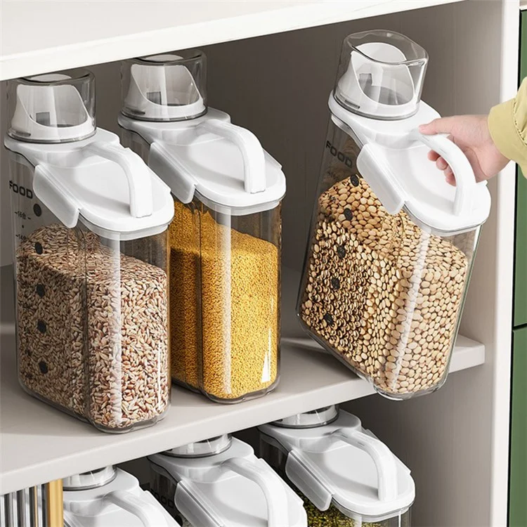 TY-29004 Taille L Boîte de rangement hermétique pour aliments à grande capacité pour l'organisation de la cuisine (sans certification FDA, sans BPA) - Blanc