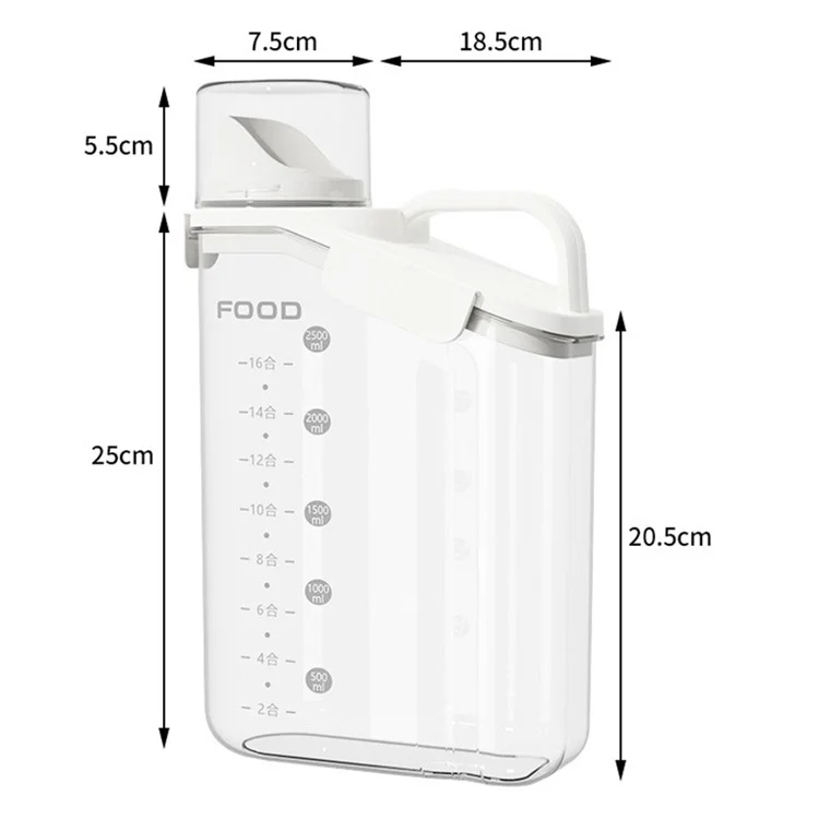 TY-29004 Taille L Boîte de rangement hermétique pour aliments à grande capacité pour l'organisation de la cuisine (sans certification FDA, sans BPA) - Blanc
