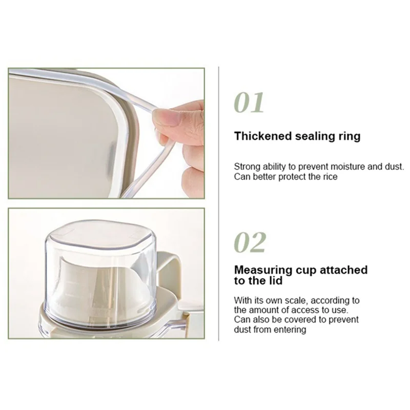 TY-29004 Size L Airtight Food Storage Box Large Capacity Kitchen Organizer (BPA-Free, without FDA Certification) - Green