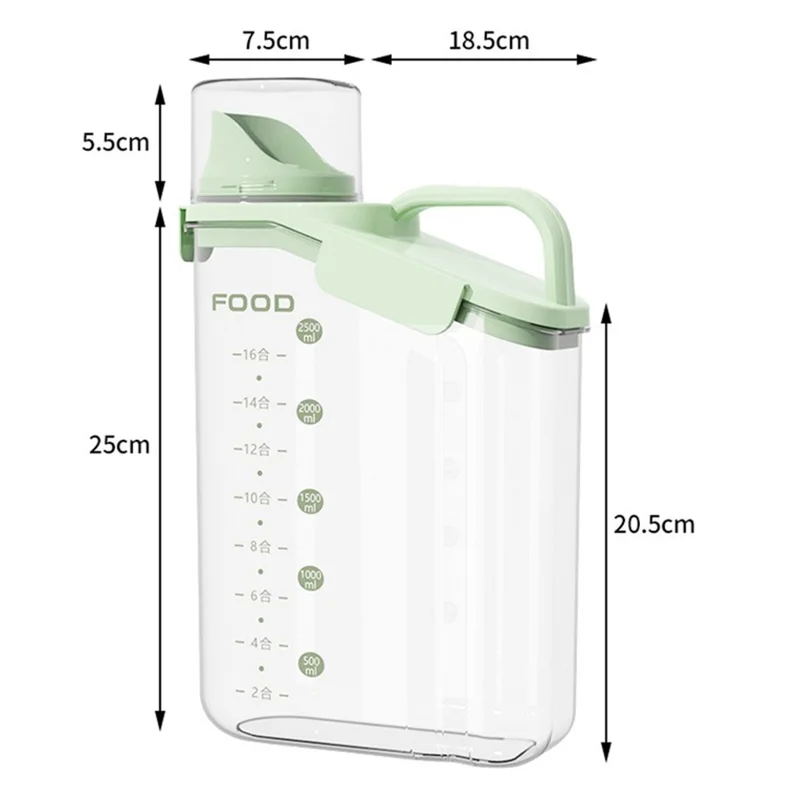 TY-29004 Size L Airtight Food Storage Box Large Capacity Kitchen Organizer (BPA-Free, without FDA Certification) - Green