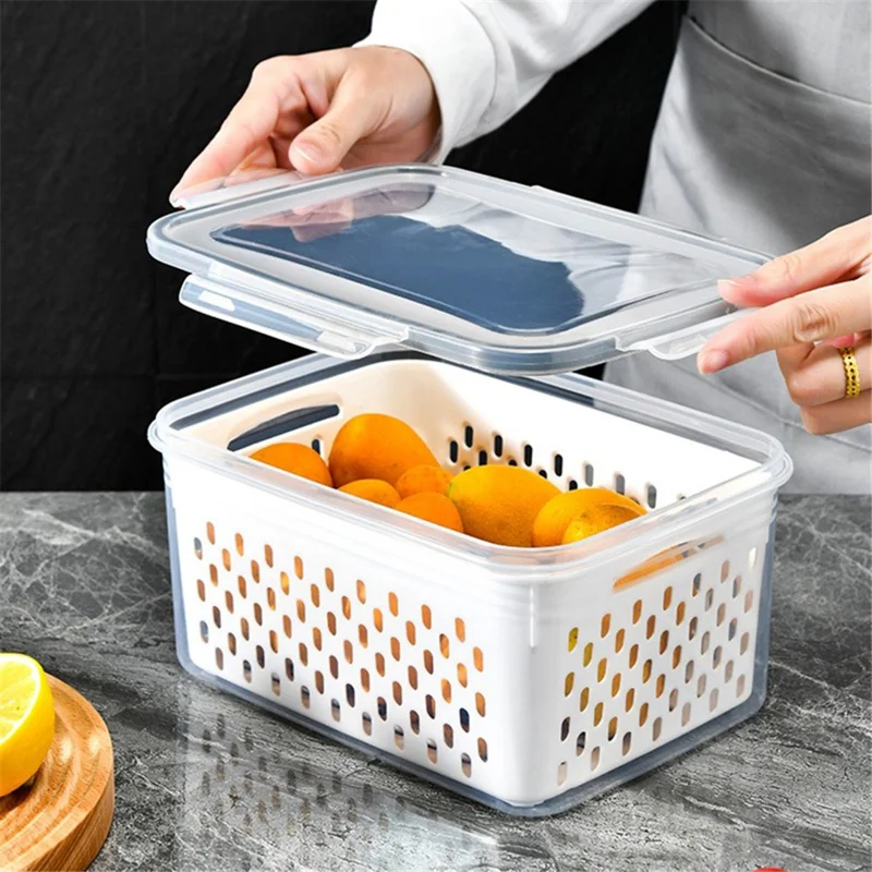 TY-30001 850ML Refrigerator Food Organizer Clear PP Container Bin Basket (BPA-Free, No FDA)