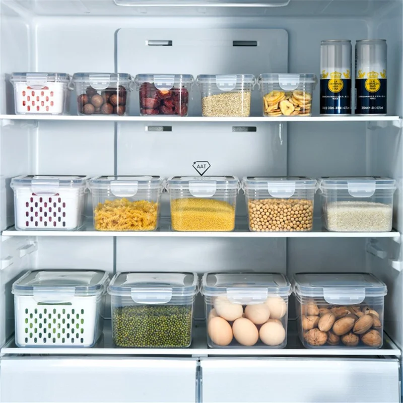 TY-30001 850ML Refrigerator Food Organizer Clear PP Container Bin Basket (BPA-Free, No FDA)