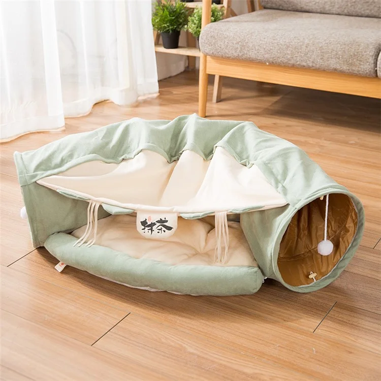 Cat Tunnel Pet Toy Universal Cat Toy Callout Paper Folded Cat Tunnel - Green