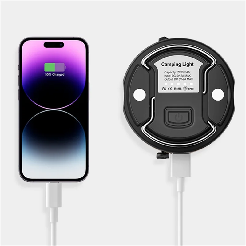M1 Portable Camping Light Flashlight SOS Power Bank Function Tent Lantern Hanging Lamp - Black