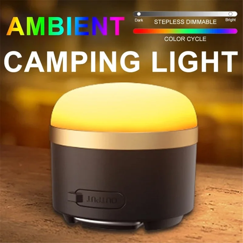 Style M IP65 Waterproof RGB Atmosphere Light LED Camping Lantern with Power Bank Function