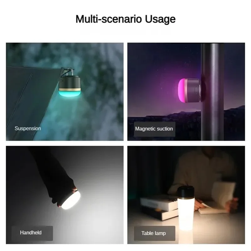 Style M IP65 Waterproof RGB Atmosphere Light LED Camping Lantern with Power Bank Function
