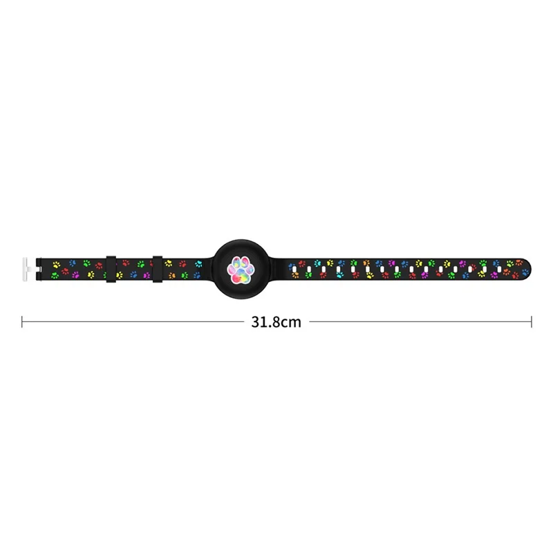 Collar de silicone para animais de estimação com caixa de proteção para rastreador Bluetooth AirTag - Ajustável - Violeta