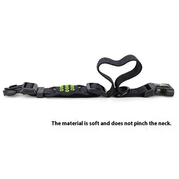 Reflective Nylon Dog Collar for AirTag Tracker Colorful Silicone Case with Protective Film, Size: L - Black