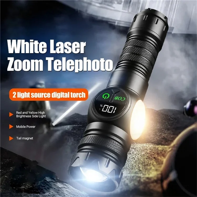 PM10TG Torcia Zoom di Zoom IPX4 Emergency Outdoor Emergency Con Luce Laterale Della Pannocchia, Con Batteria 21700