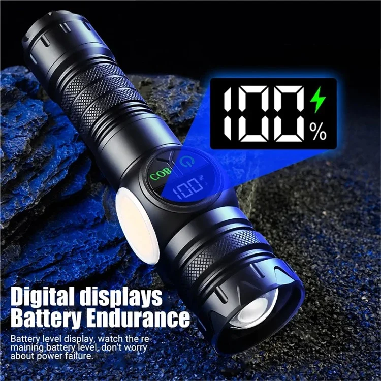 PM10TG Torcia Zoom di Zoom IPX4 Emergency Outdoor Emergency Con Luce Laterale Della Pannocchia, Con Batteria 21700