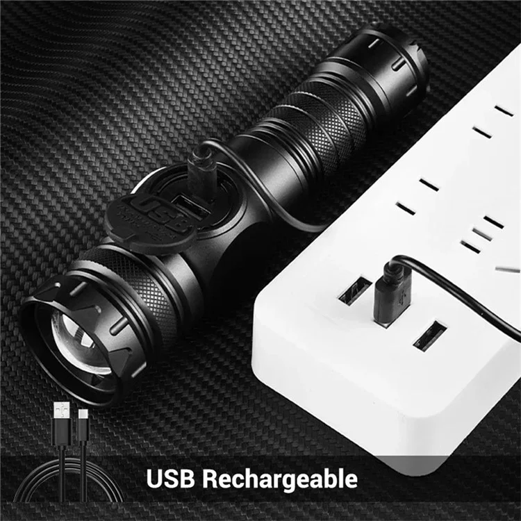 PM10TG Torcia Zoom di Zoom IPX4 Emergency Outdoor Emergency Con Luce Laterale Della Pannocchia, Con Batteria 21700