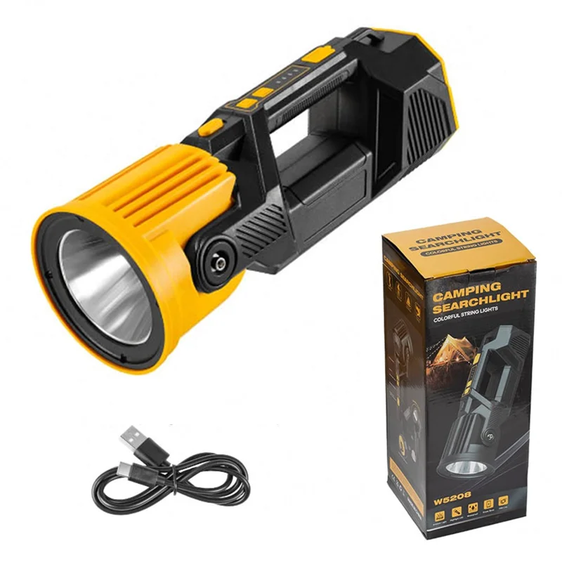 Lanterna de mão rotativa com cabeça solar alimentada P50, luz de acampamento RGB - W5208 / Tamanho S: