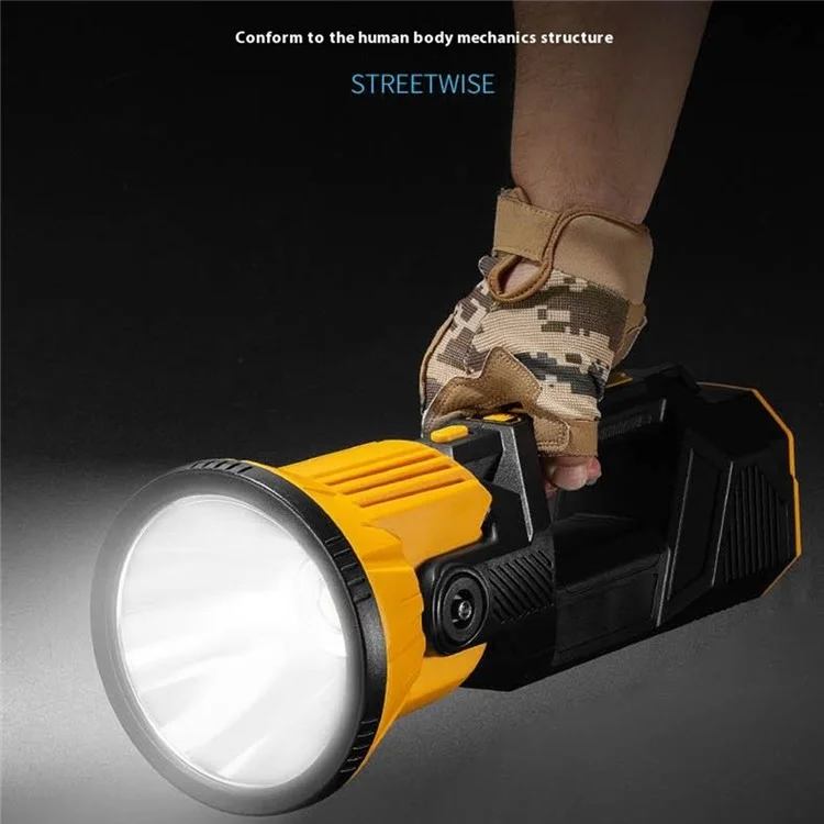 Lanterna de mão rotativa com cabeça solar alimentada P50, luz de acampamento RGB - W5208 / Tamanho S: