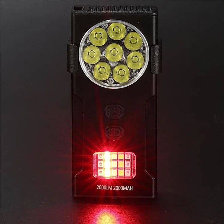 D85 Mini Luz de Trabalho Magnética de 2000 Lúmens com Clipe Destacável e Lâmpada de Advertência Intermitente