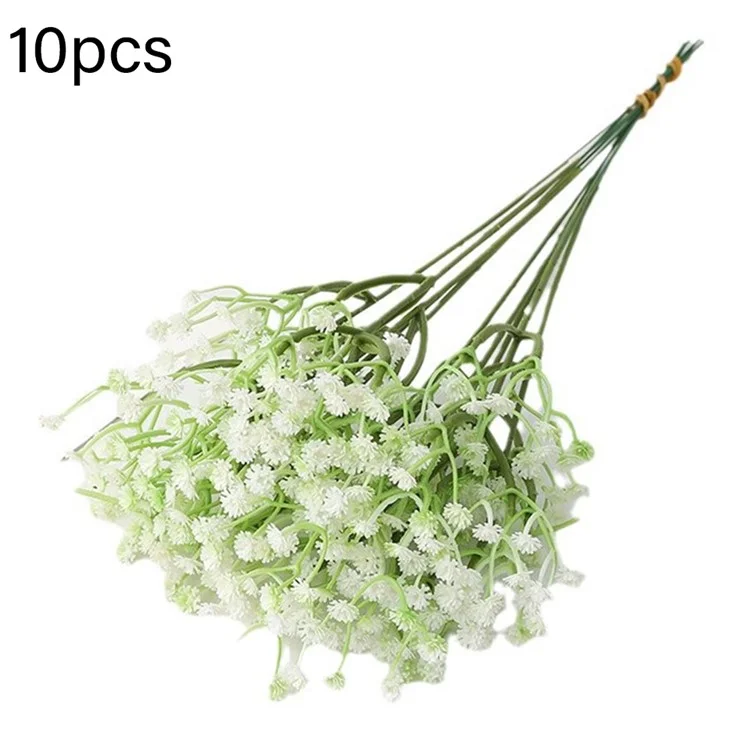 10 tiges de fleurs artificielles en plastique Babys Breath pour la photographie, les arrangements et la décoration de mariage