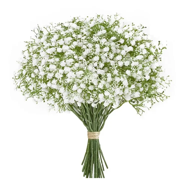15 tiges de fleurs en plastique artificiel Babys Breath pour la photographie, les arrangements, la décoration de mariage