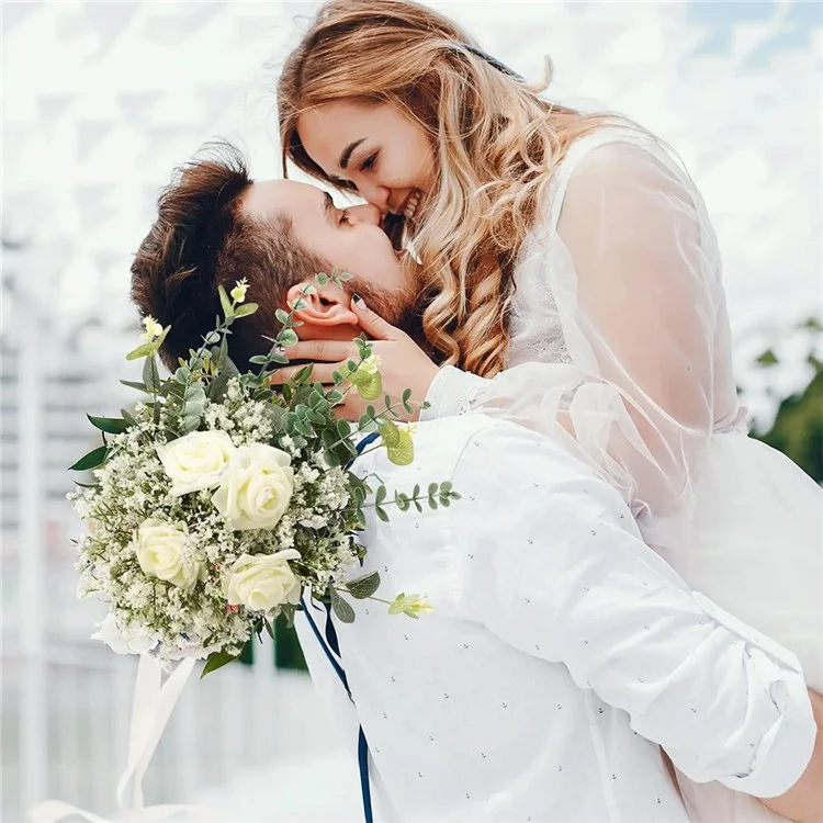 15 tiges de fleurs en plastique artificiel Babys Breath pour la photographie, les arrangements, la décoration de mariage
