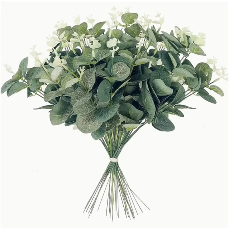 20Pcs Artificial Eucalyptus Leaves Wedding Party Decor Faux Floral Arrangement Greenery