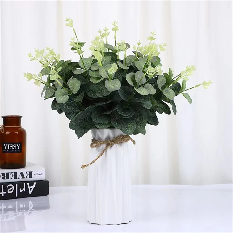 20Pcs Artificial Eucalyptus Leaves Wedding Party Decor Faux Floral Arrangement Greenery