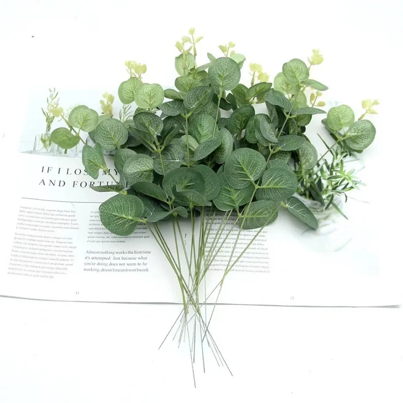 20Pcs Artificial Eucalyptus Leaves Wedding Party Decor Faux Floral Arrangement Greenery