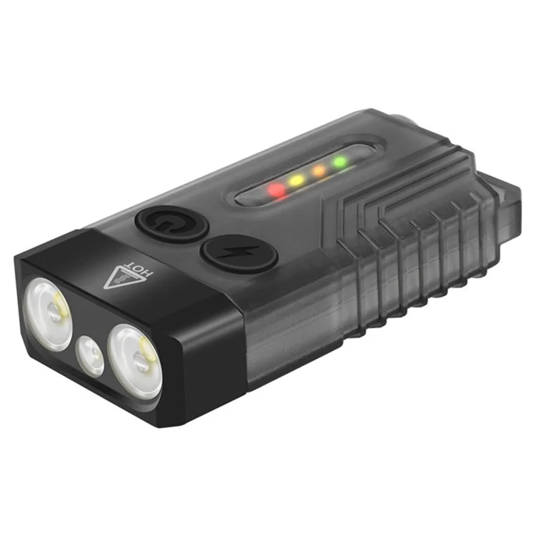 V10 Mini Lanterna EDC Multifunction 365nm UV Identificação Luz de Trabalho com Alarme de Aviso - Preto Transparente