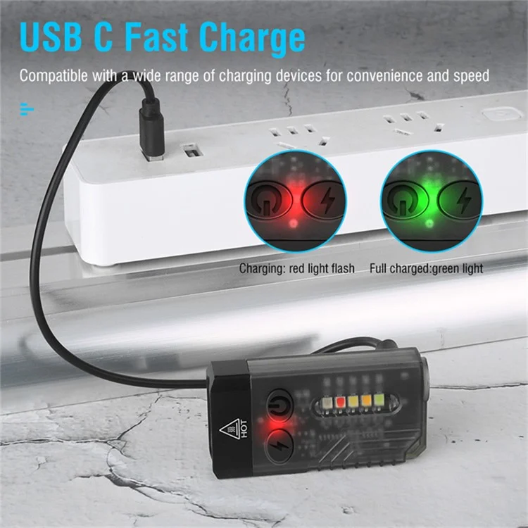 V10 Mini Lanterna EDC Multifunction 365nm UV Identificação Luz de Trabalho com Alarme de Aviso - Preto Transparente