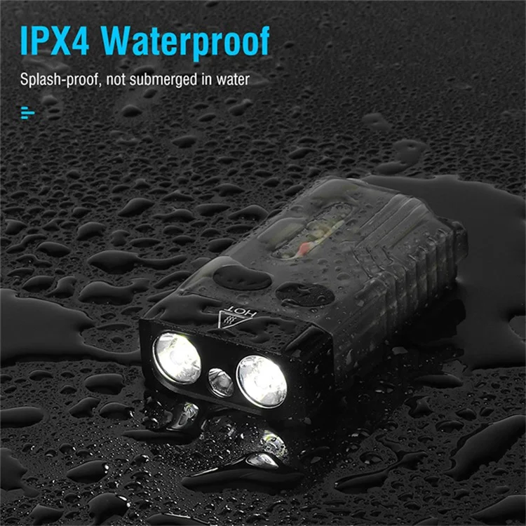 V10 Mini Lanterna EDC Multifunction 365nm UV Identificação Luz de Trabalho com Alarme de Aviso - Preto Transparente