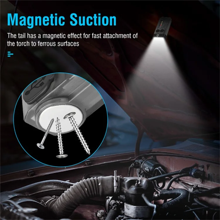 V10 Mini EDC Flashlight Multifunction 365nm UV Identification Work Light with Warning Alarm - Fluorescent White
