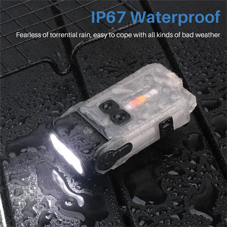 V15 Mini Portable Flashlight 1200LM Adjustable Head with Clip Work Light - Fluorescent White