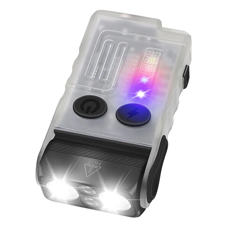 V20 Multifunction EDC Flashlight 180 Degree Adjustable LED Work Light with Buzzer Alarm - Fluorescent White / White+Red Light