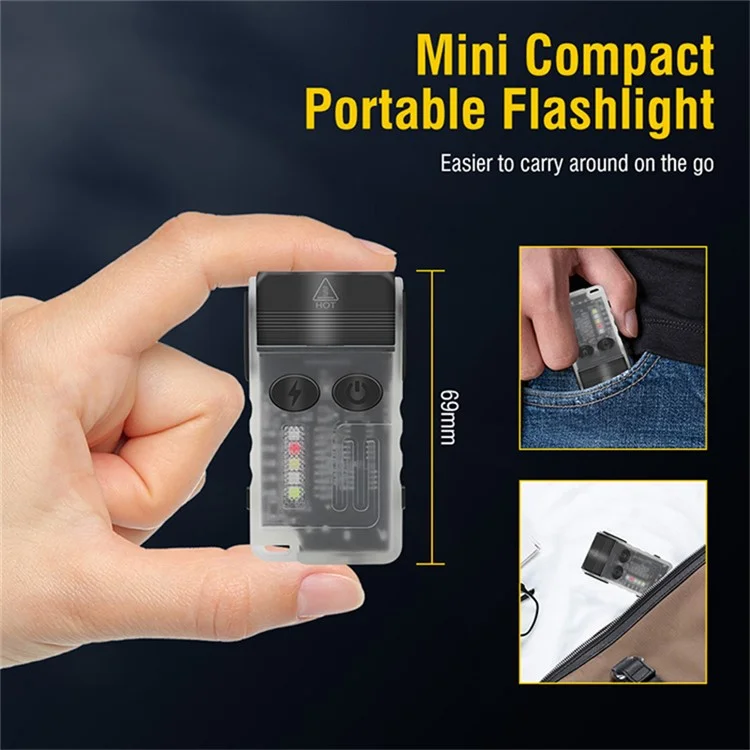 V20 Multifunction EDC Flashlight 180 Degree Adjustable LED Work Light with Buzzer Alarm - Fluorescent White / White+Red Light