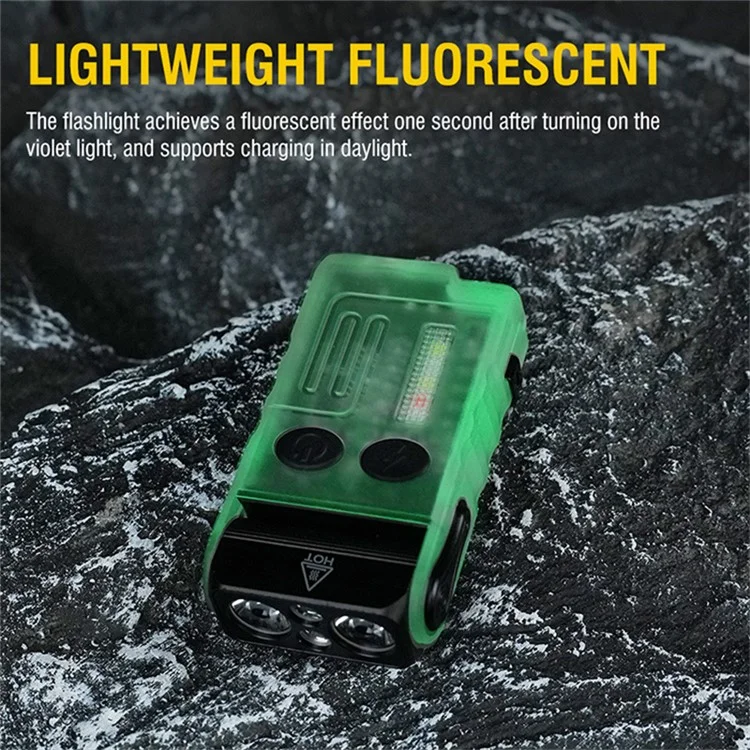 V20 Multifunction EDC Flashlight 180 Degree Adjustable LED Work Light with Buzzer Alarm - Fluorescent White / White+Red Light