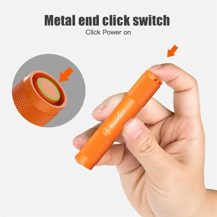 TANK007 TK701A Mini Lanterna Portátil à Prova d'Água com Chaveiro 80 Lumens LED (Sem Bateria) - Laranja