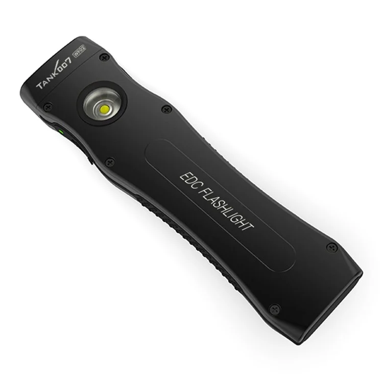 TANK007 WF02 Lanterna EDC de Fonte de Luz Dupla 1,5 m Anti-Queda Clipe Ultra Fino Mini LED Torch - Preto