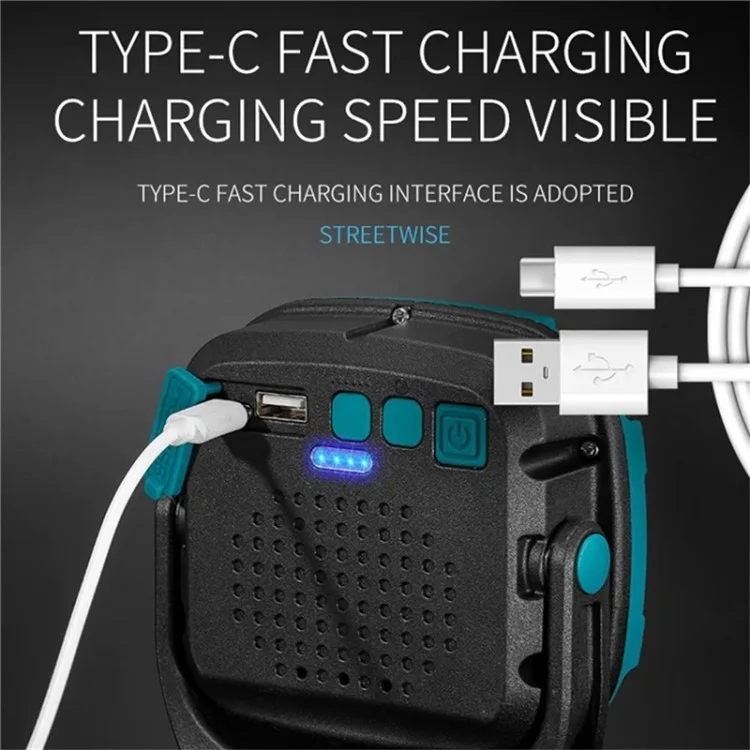 W895-1 COB Portable Floodlight Rechargeable Work Light Multi-Functional Flashlight (Without Battery) - Blue