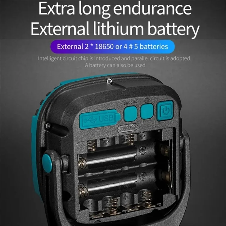 W895-1 COB Portable Floodlight Rechargeable Work Light Multi-Functional Flashlight (Without Battery) - Blue