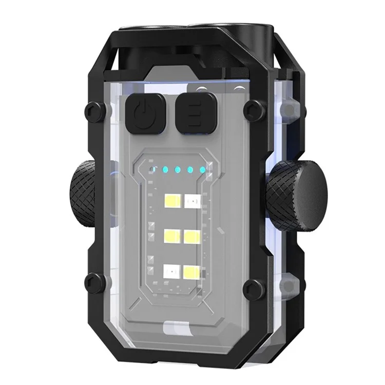 YSD01PRO Mini Keychain Light Fingertip Gyro Bottom Magnetic Multi-Mode Adjustable Cap Clip Lamp - White