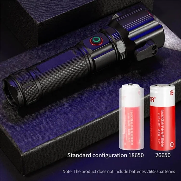 W5196 Flashlight with Laser Safety Cutter Emergency Car Tool Strobe Light USB Rechargeable for Outdoor