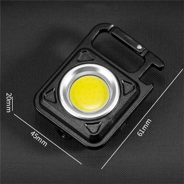 W5134 Mini LED Flashlight Keychain Light with Bottle Opener Portable High Brightness Magnetic Lamp - Black