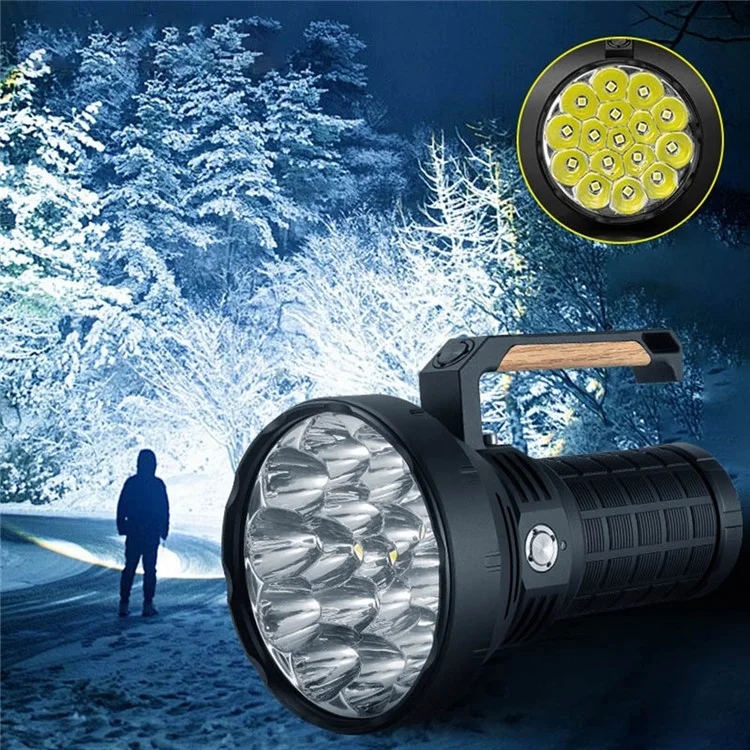 W5221-1 High Power Type C Rechargeable Handheld Spotlight Dimmable 16 Leds Searchlight for Patrol