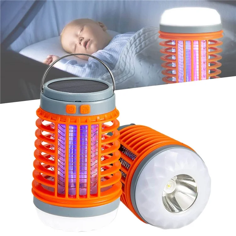 W890-1 LED Mosquito Killer Lamp USB Rechargeable Silent Insect Zapper with UV Light  /  4 Lighting Modes - Orange