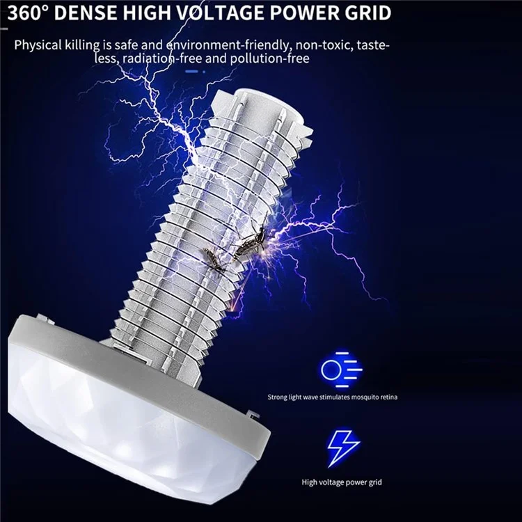 W890-1 LED Mosquito Killer Lamp USB Rechargeable Silent Insect Zapper with UV Light  /  4 Lighting Modes - Orange
