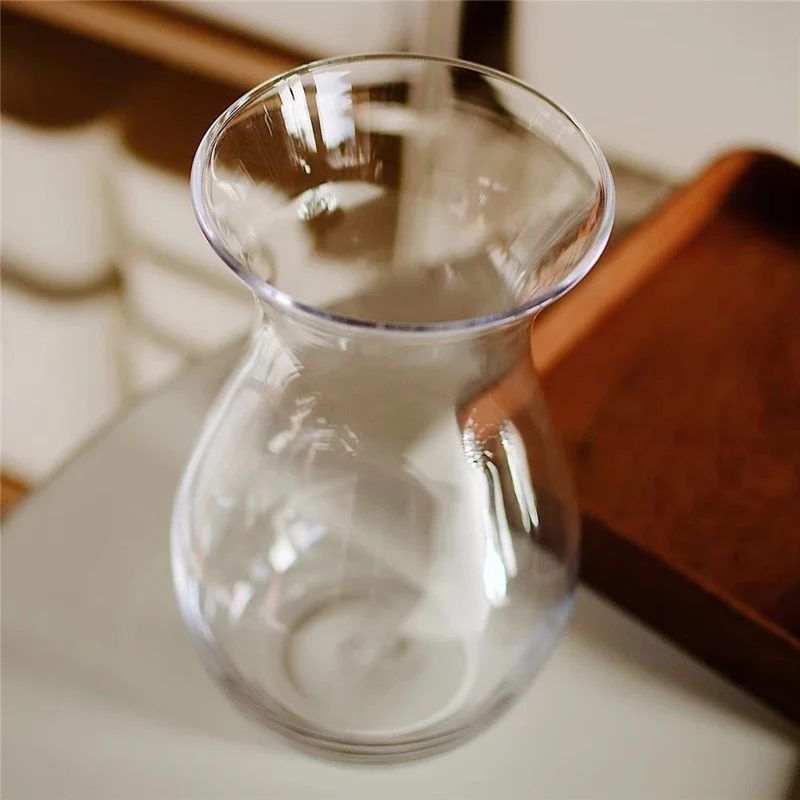 28cm High Minimalist Clear Glass Vase for Fresh Flowers Hydroponic Plants Living Room Decor