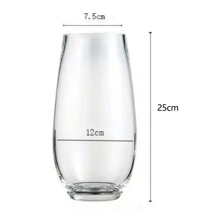 120x250mm Minimalistische Glasvase für Wohnzimmer, Schlafzimmer, Heimdekoration, Wasserpflanze, Blumenvase