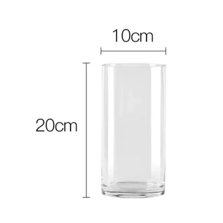 10x20cm Simulated Glass PET Vase Thickened Plant Hydroponic Container Home Office Decor