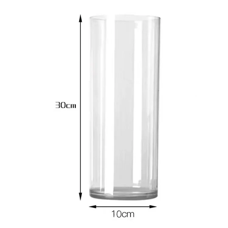 10x30cm Simulated Glass PET Vase Thickened Plant Hydroponic Container Home Office Decor