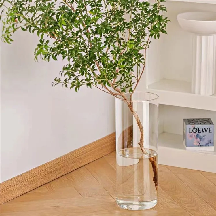 10x30cm Simulated Glass PET Vase Thickened Plant Hydroponic Container Home Office Decor