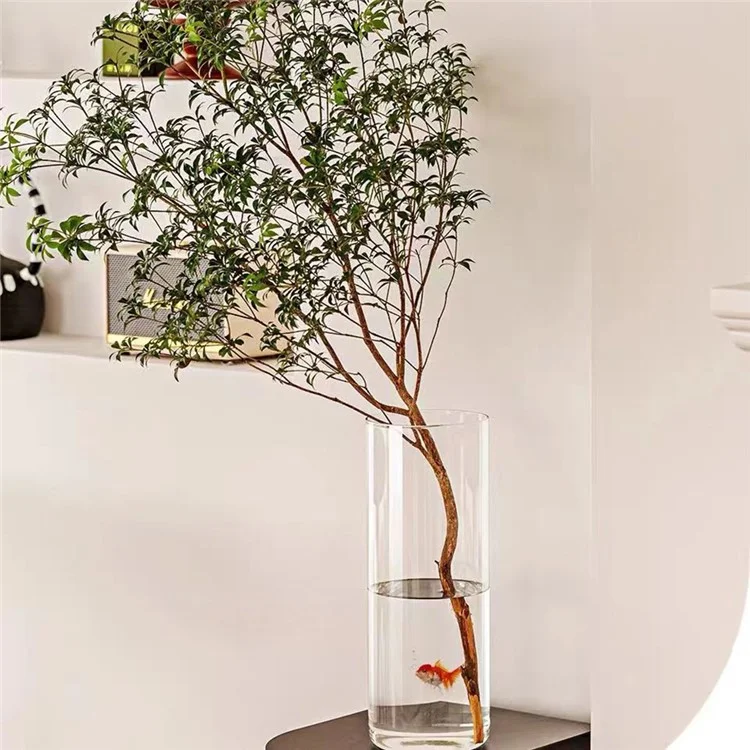 10x30cm Simulated Glass PET Vase Thickened Plant Hydroponic Container Home Office Decor